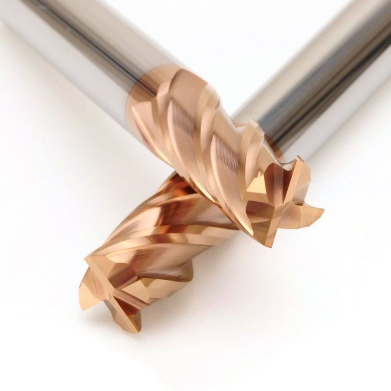 Quadratische Massivkarbid Endmühle HRC55 Grad Bronze Farbbeschichtung 4 Flöten