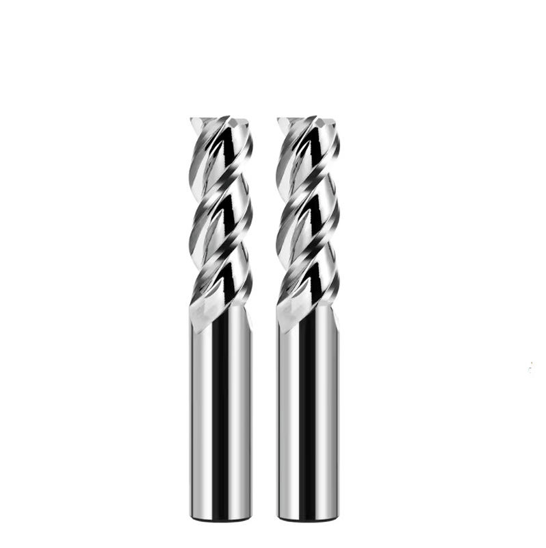 3 Flöten Flat End Mill Cutter Spiegel Polieren Unbeschichtet Für die Aluminiumbearbeitung