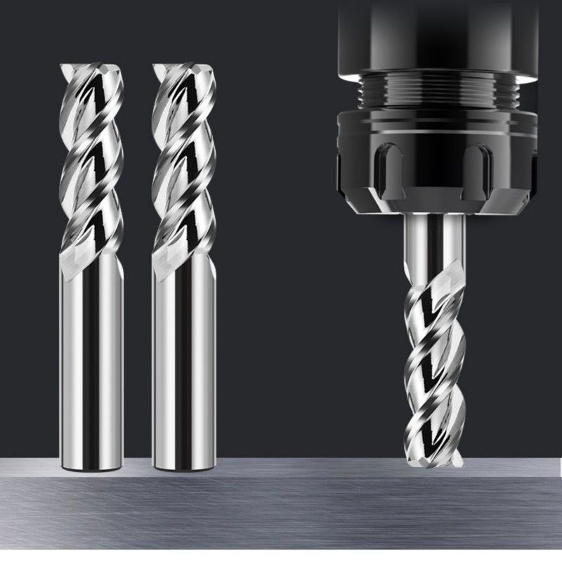 3 Flöten Flat End Mill Cutter Spiegel Polieren Unbeschichtet Für die Aluminiumbearbeitung