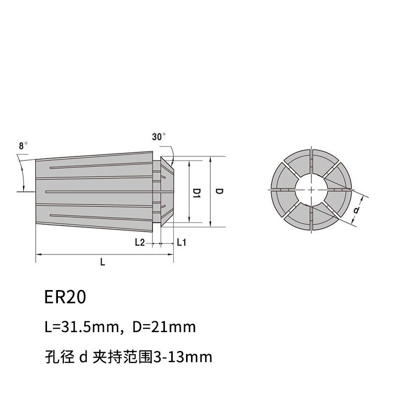 Hochpräzision ER20 ER Collet Chuck für CNC-Gravur Fräsen Drehmaschine Chuck Werkzeug